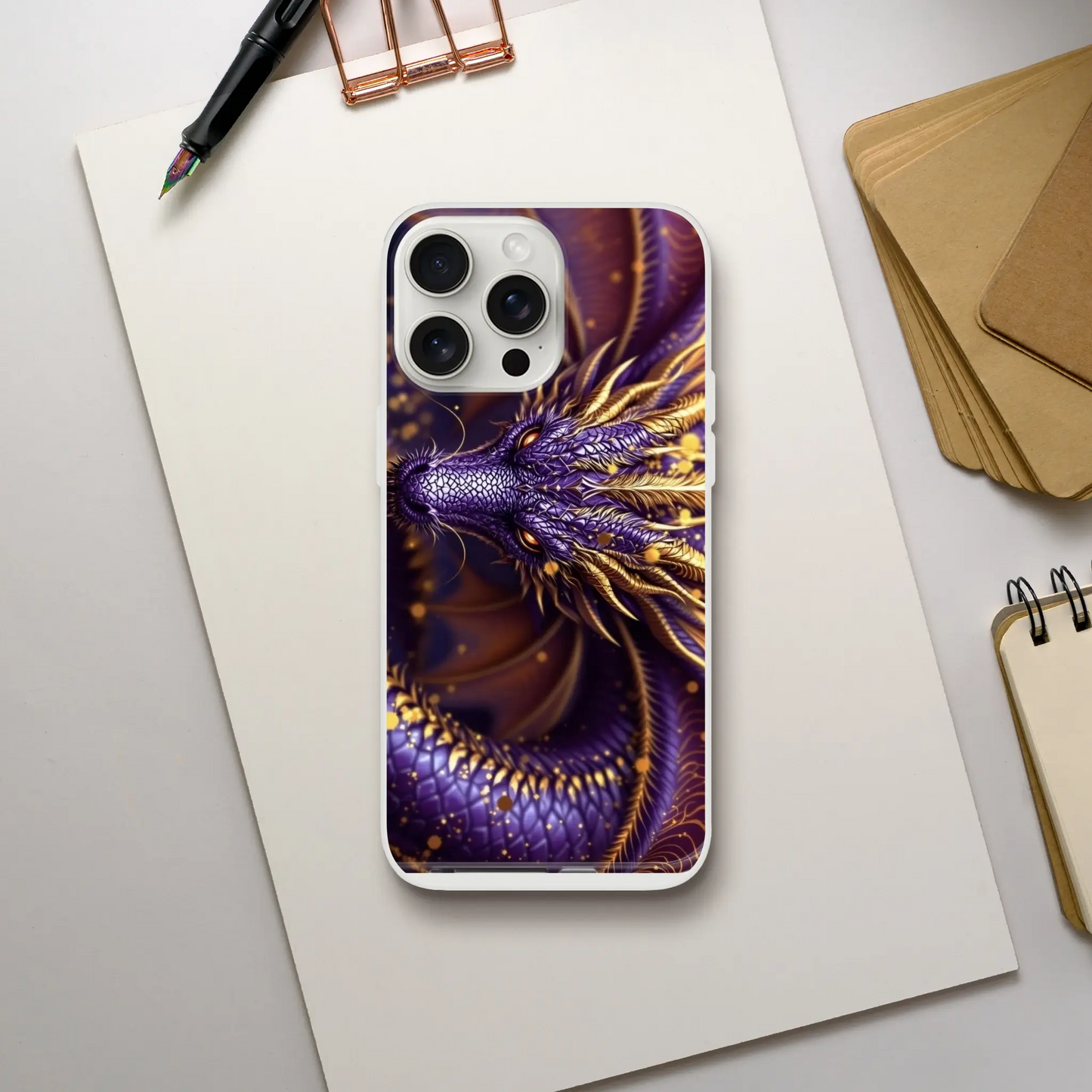 Purple Dragon - iPhone Flexi case iPhone 15 Pro Max
