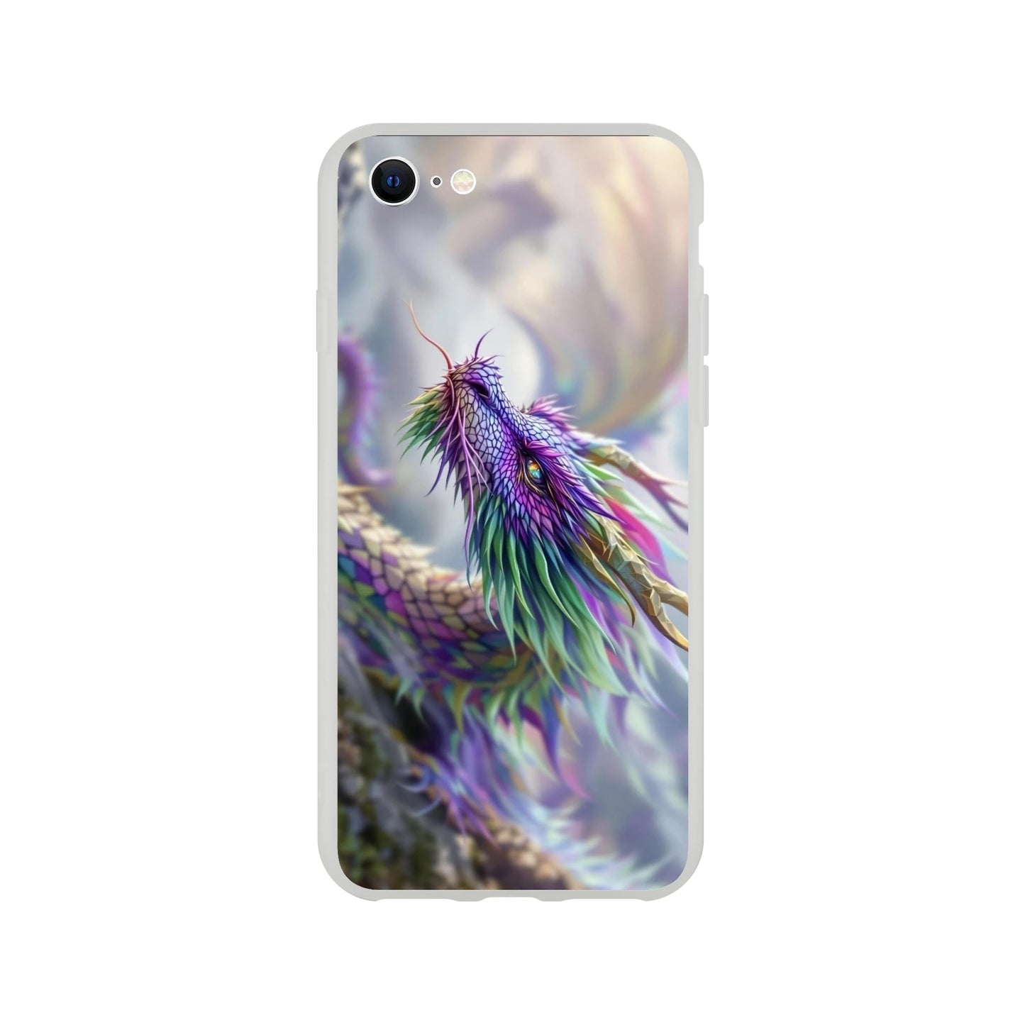 Majestic Purple and Green Dragon - iPhone Flexi Case iPhone 8