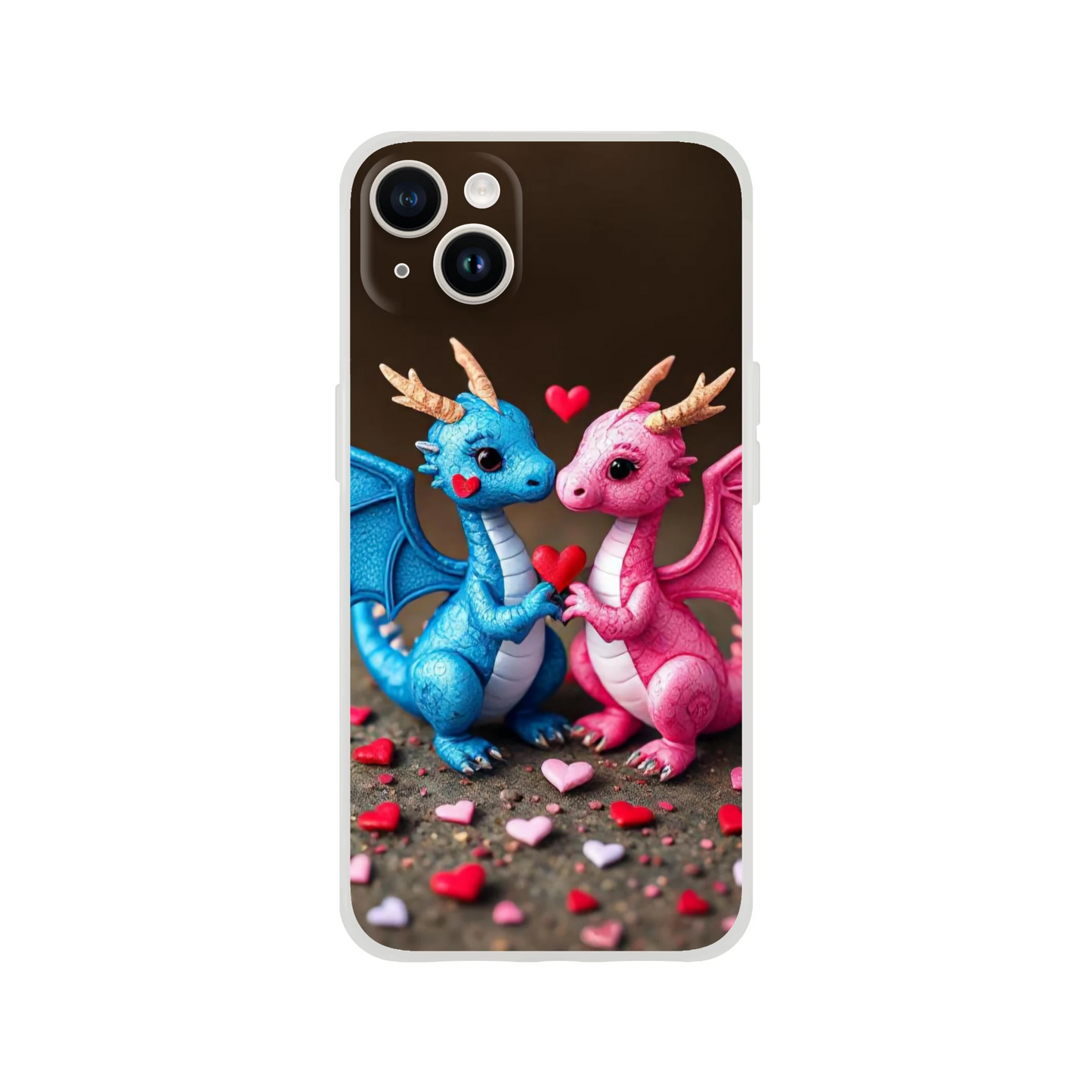 Love Dragons iPhone Flexi Case – Durable & Transparent Design iPhone 14 Plus