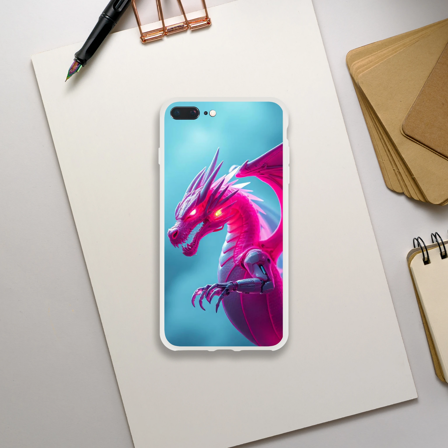 Pink Dragon iPhone Flexi Case – Durable & Stylish Design iPhone 7 Plus