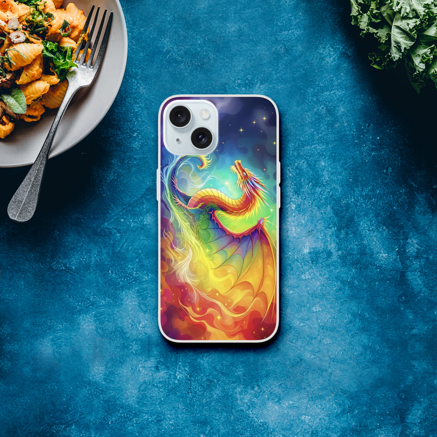 Vibrant Dragon iPhone Case – Rainbow Colors Flexi Case for Maximum Protection iPhone 15
