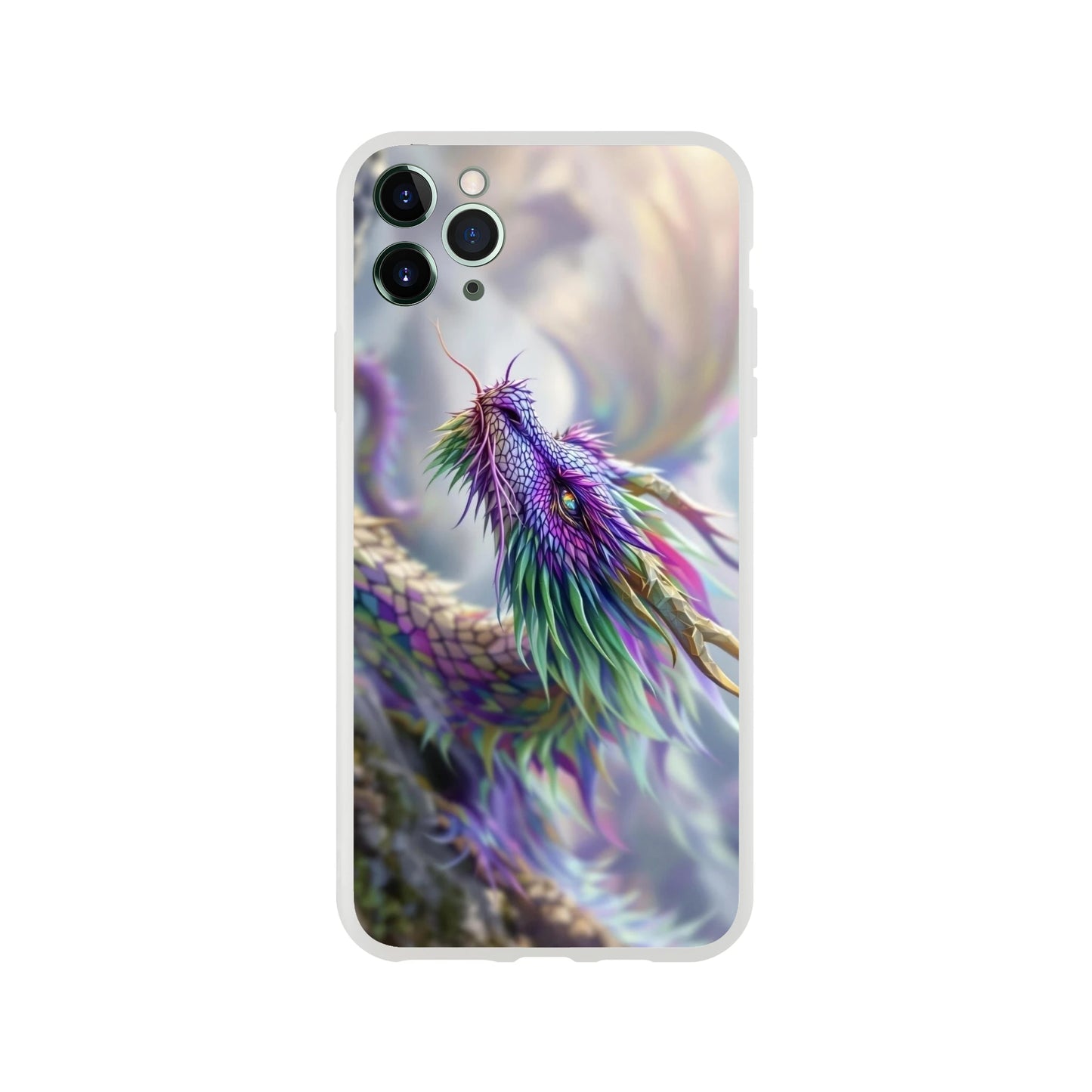 Majestic Purple and Green Dragon - iPhone Flexi Case iPhone 11 Pro Max