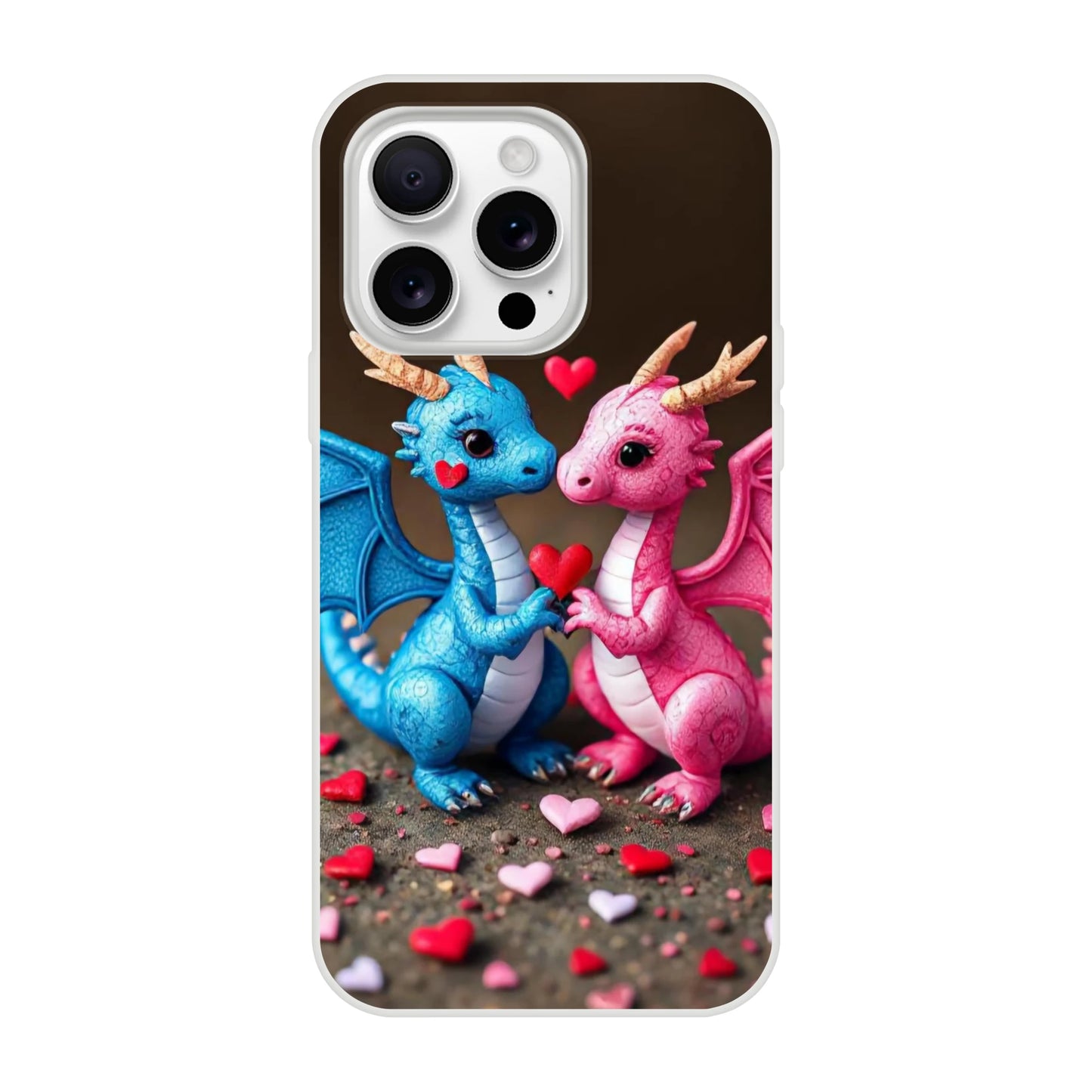 Love Dragons iPhone Flexi Case – Durable & Transparent Design iPhone 16 Pro Max