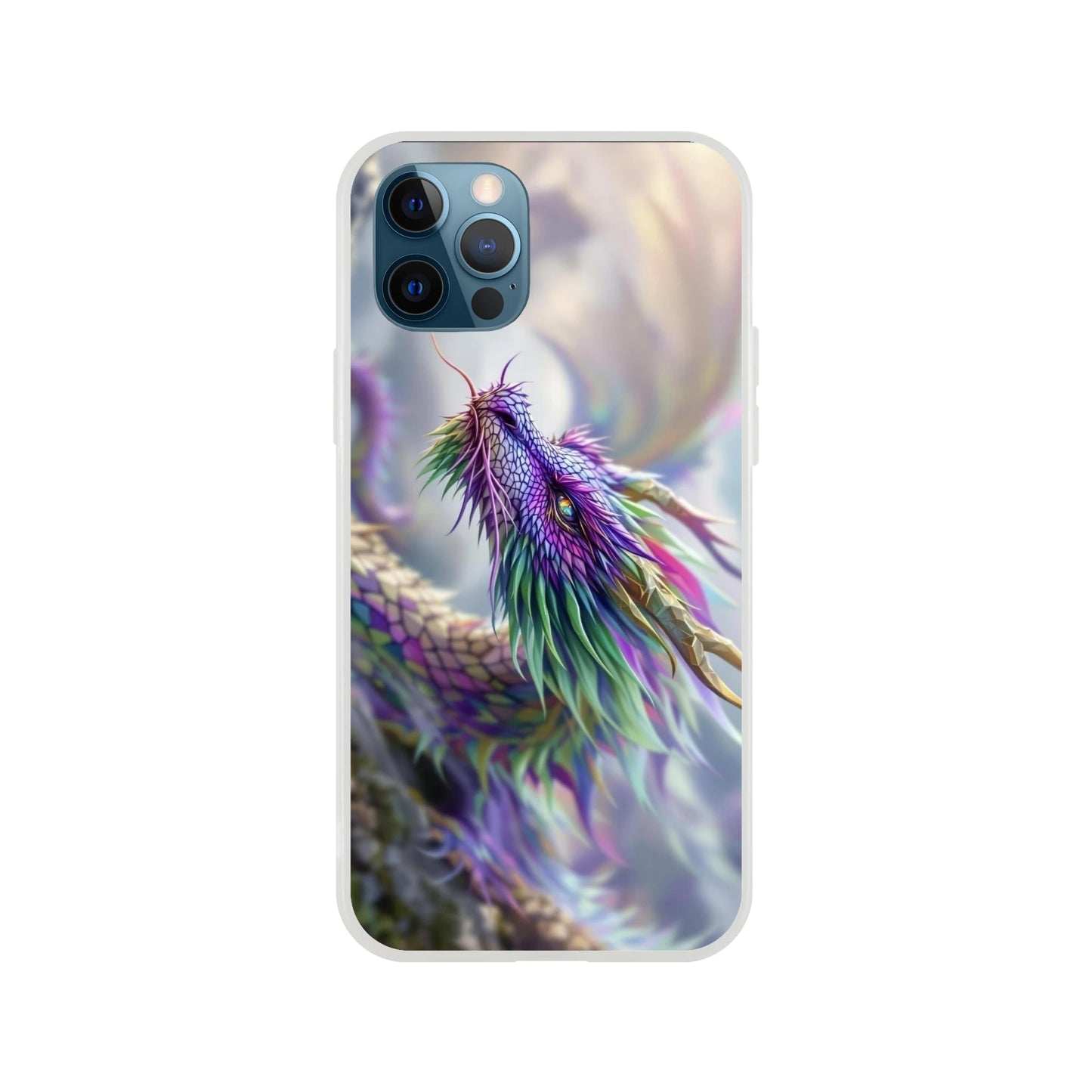 Majestic Purple and Green Dragon - iPhone Flexi Case iPhone 12 Pro