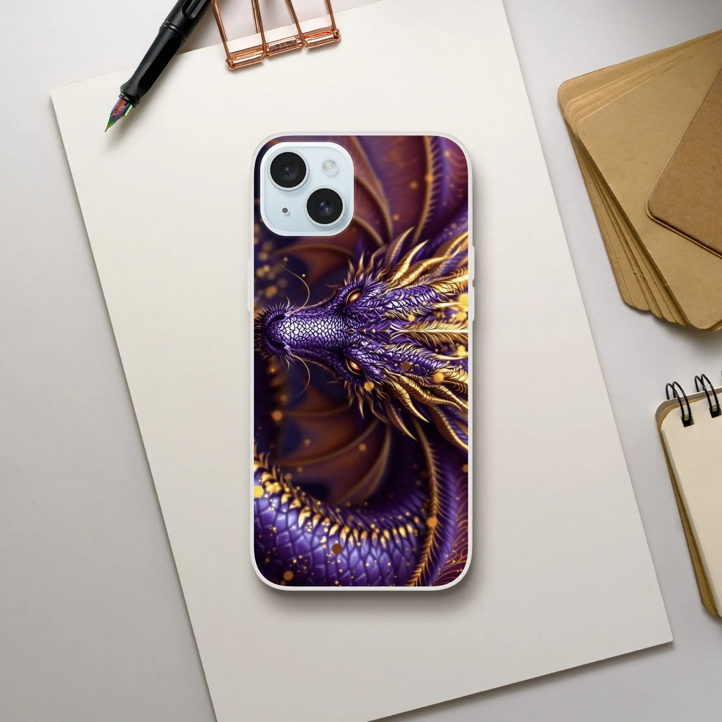 Purple Dragon - iPhone Flexi case iPhone 15 Plus