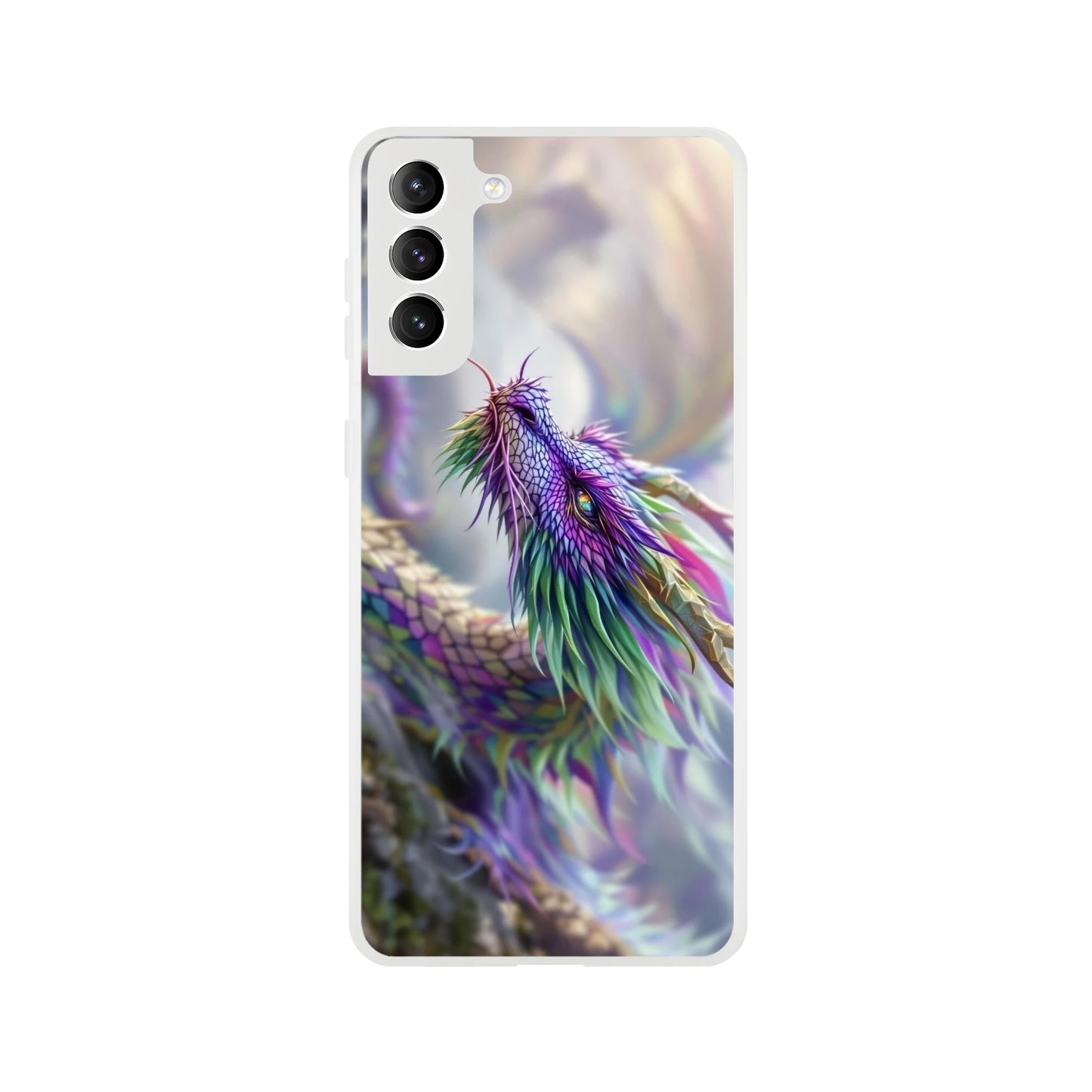 Majestic Purple and Green Dragon – Android Flexi Case Galaxy S21 Plus