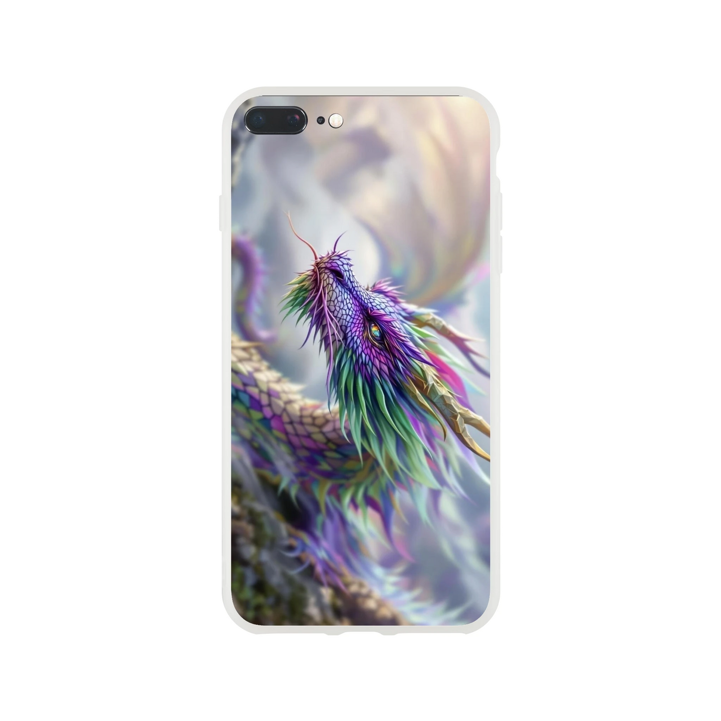 Majestic Purple and Green Dragon - iPhone Flexi Case iPhone 8 Plus