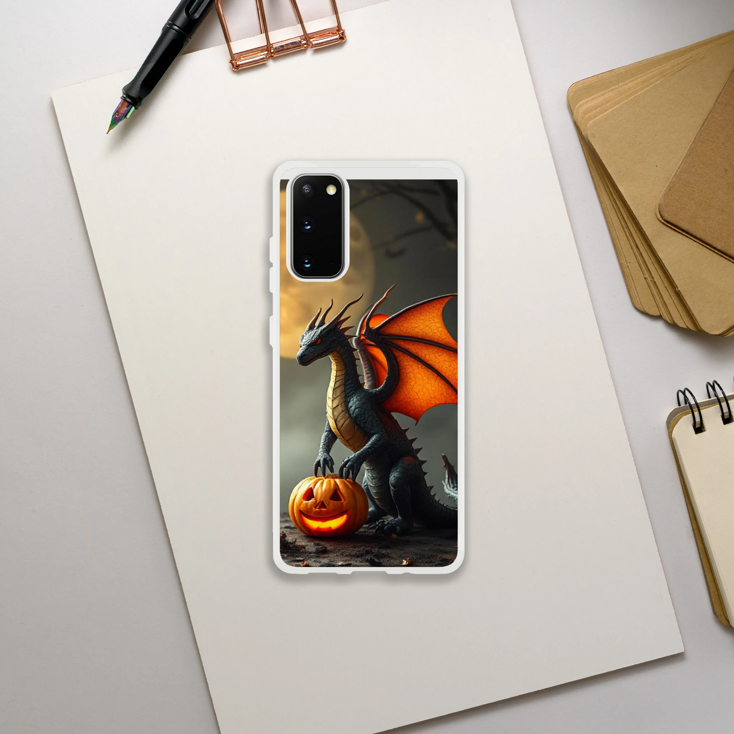 Halloween Inspired Dragon Phone Case for Android - Flexible Transparent Design Galaxy S20