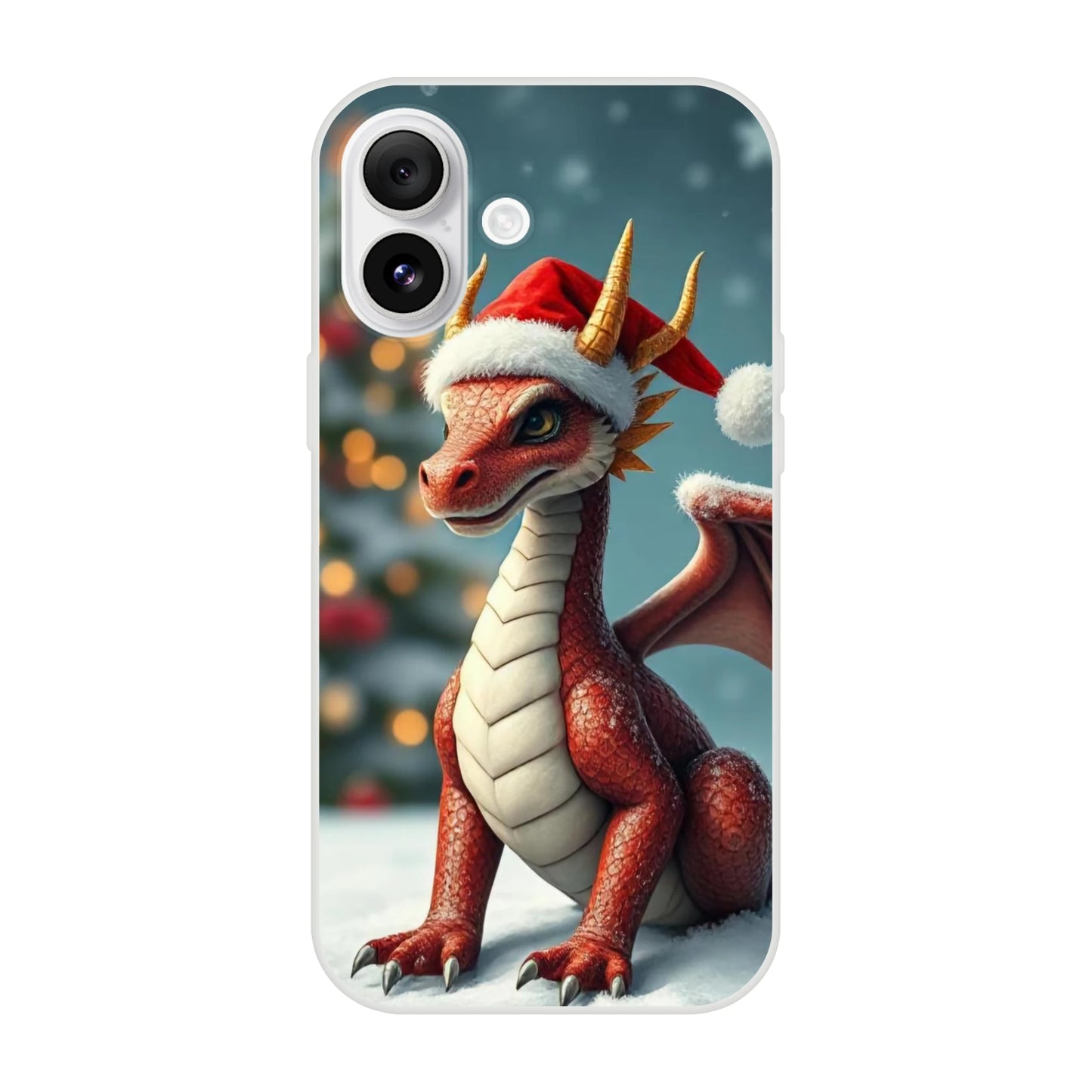 Christmas Dragon iPhone Flexi Case – Durable and Stylish Protection iPhone 16 Plus