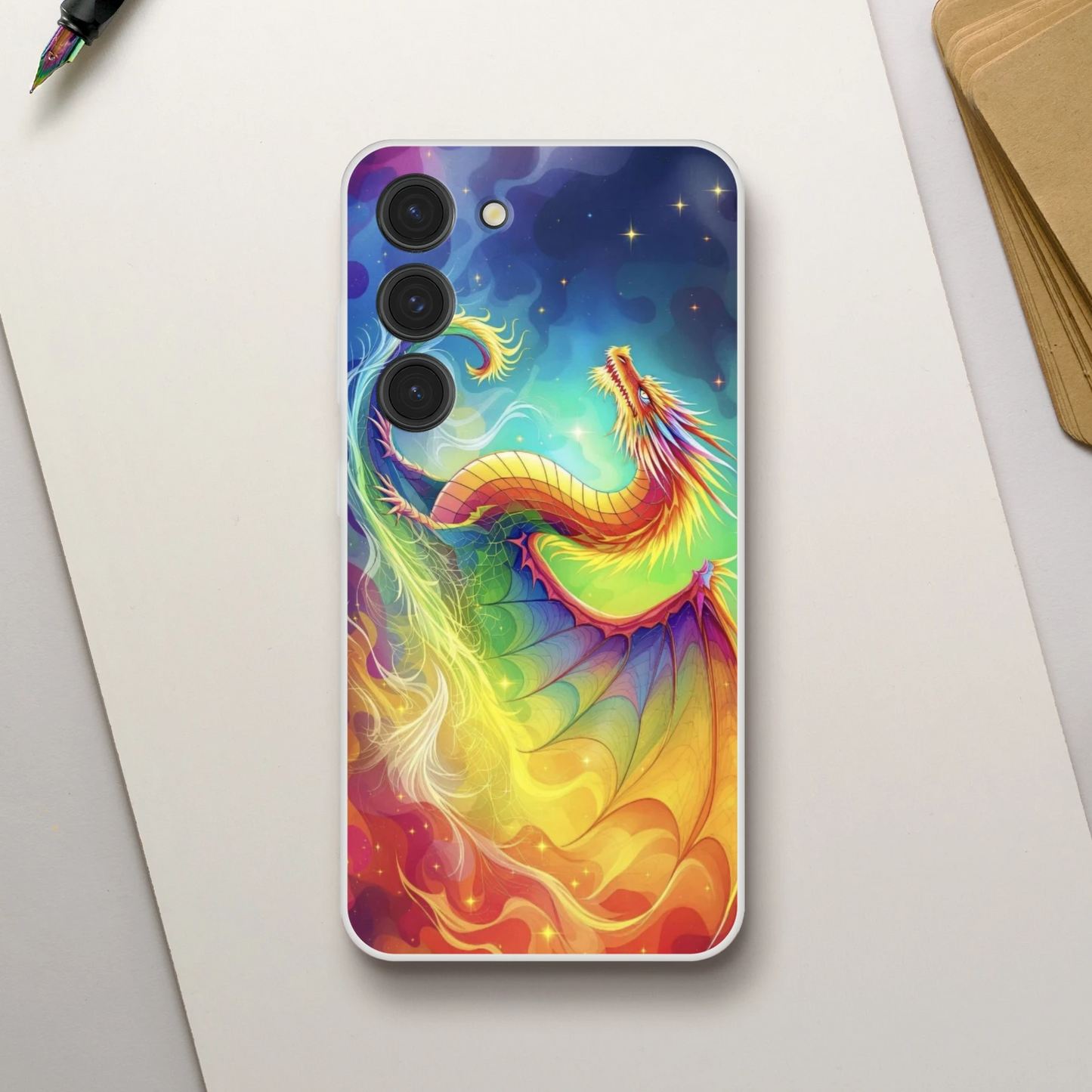 Rainbow Dragon Android Phone Case – Flexible & Durable Protection Galaxy S23