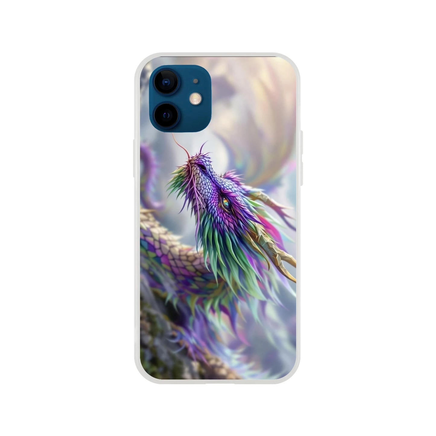 Majestic Purple and Green Dragon - iPhone Flexi Case iPhone 12