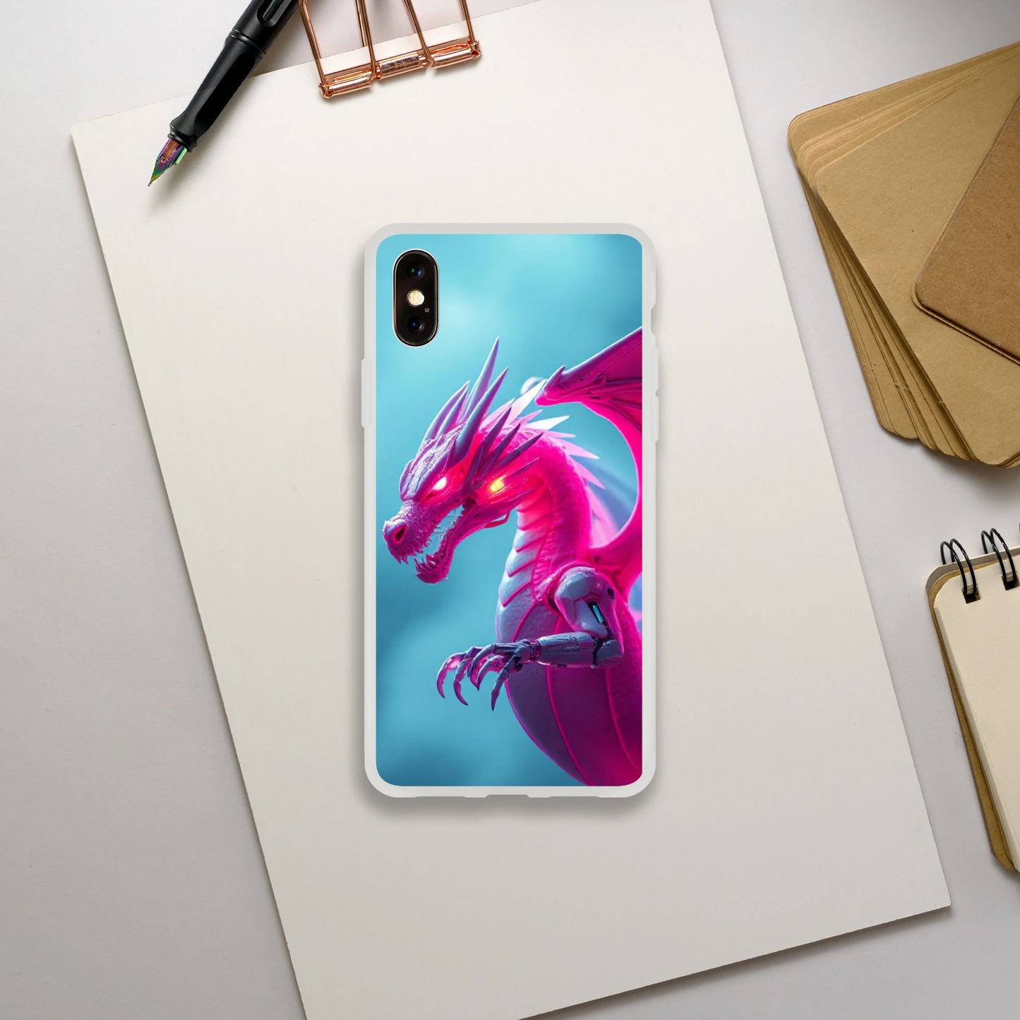 Pink Dragon iPhone Flexi Case – Durable & Stylish Design iPhone X