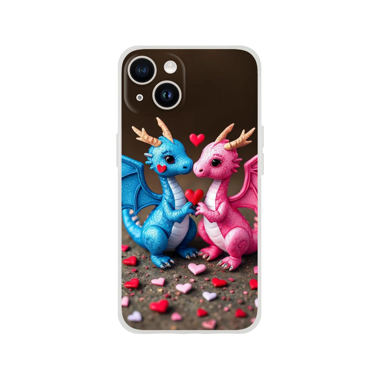Love Dragons iPhone Flexi Case – Durable & Transparent Design iPhone 14