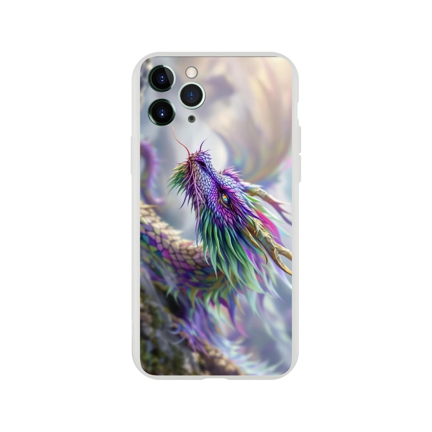 Majestic Purple and Green Dragon - iPhone Flexi Case iPhone 11 Pro