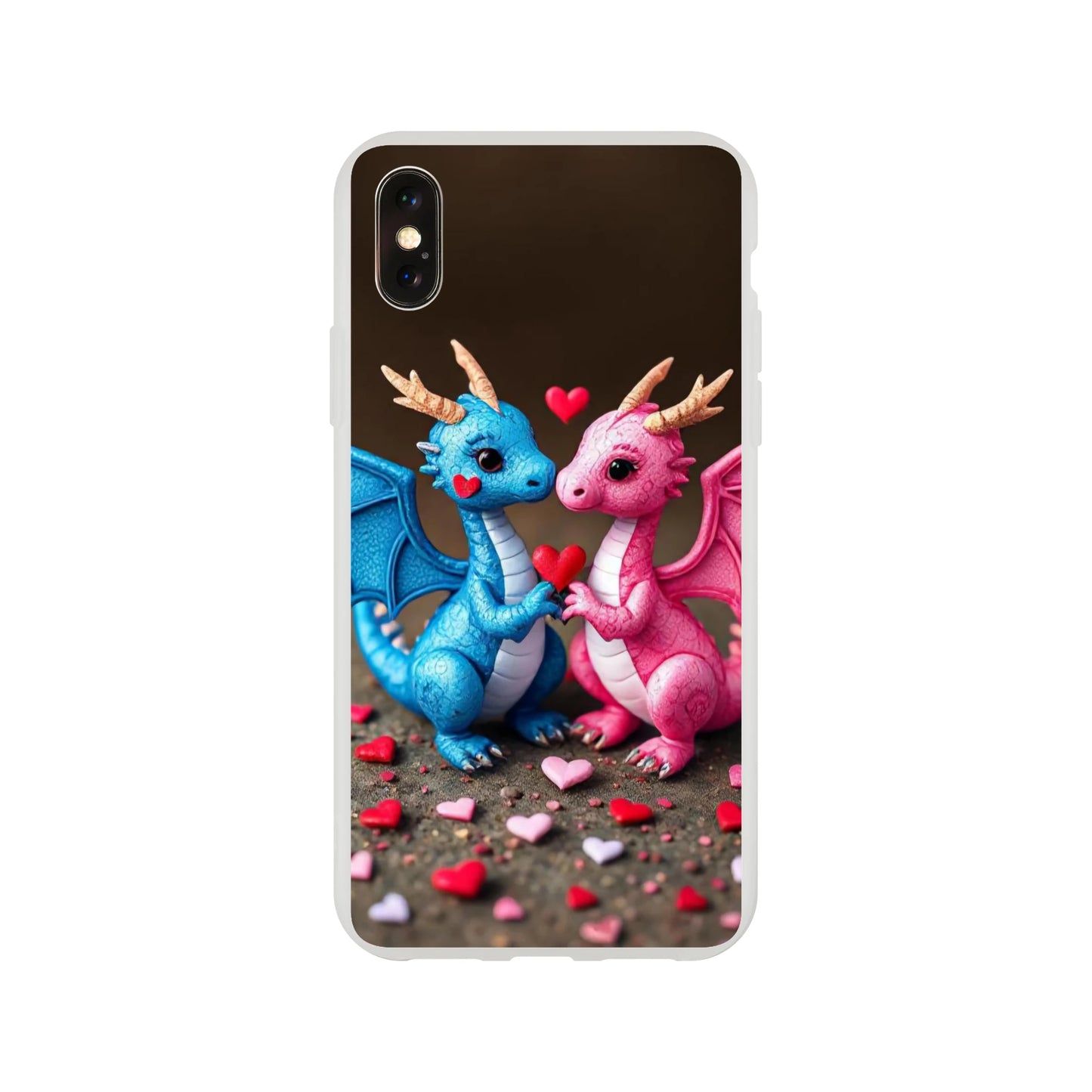 Love Dragons iPhone Flexi Case – Durable & Transparent Design iPhone X