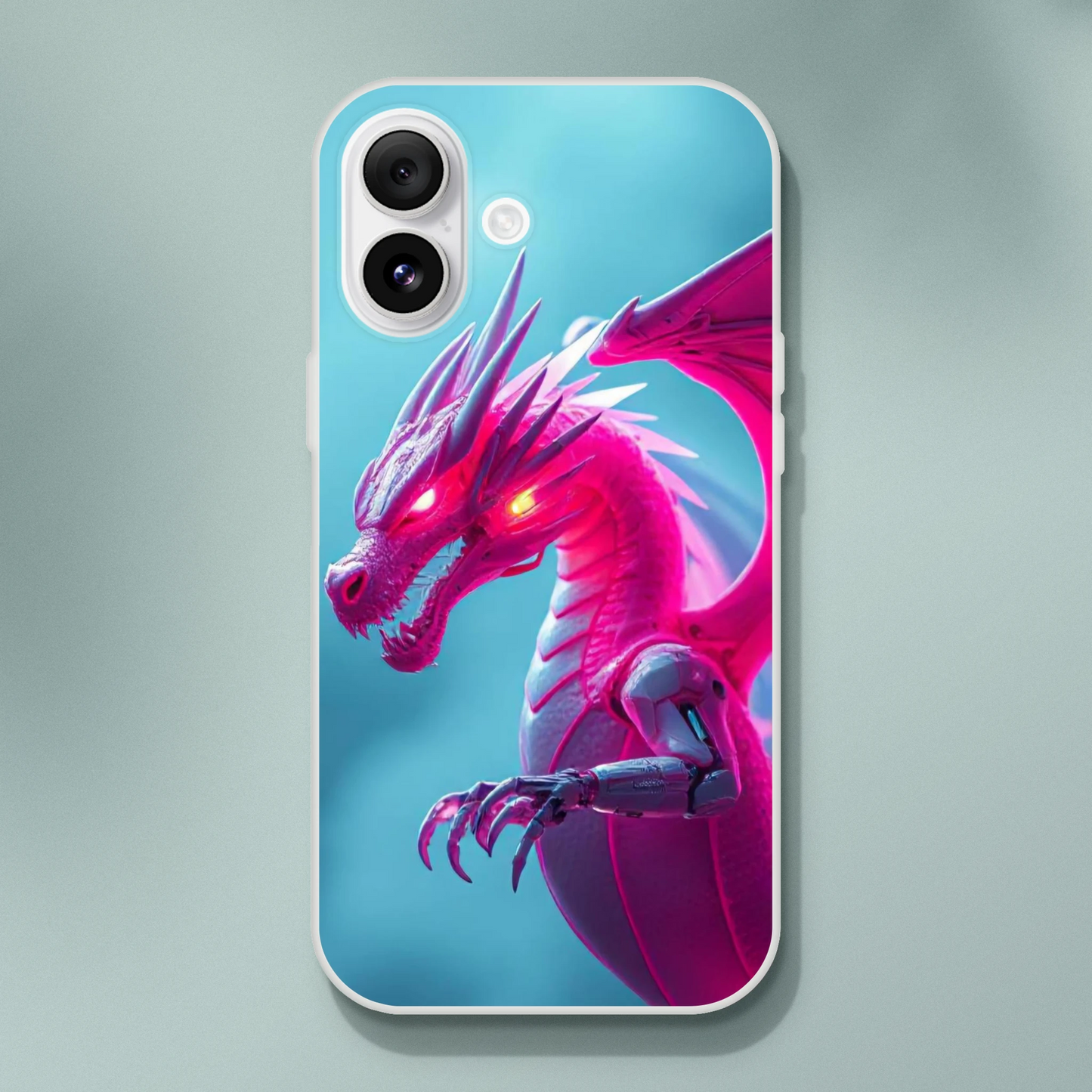 Pink Dragon iPhone Flexi Case – Durable & Stylish Design iPhone 16 Plus