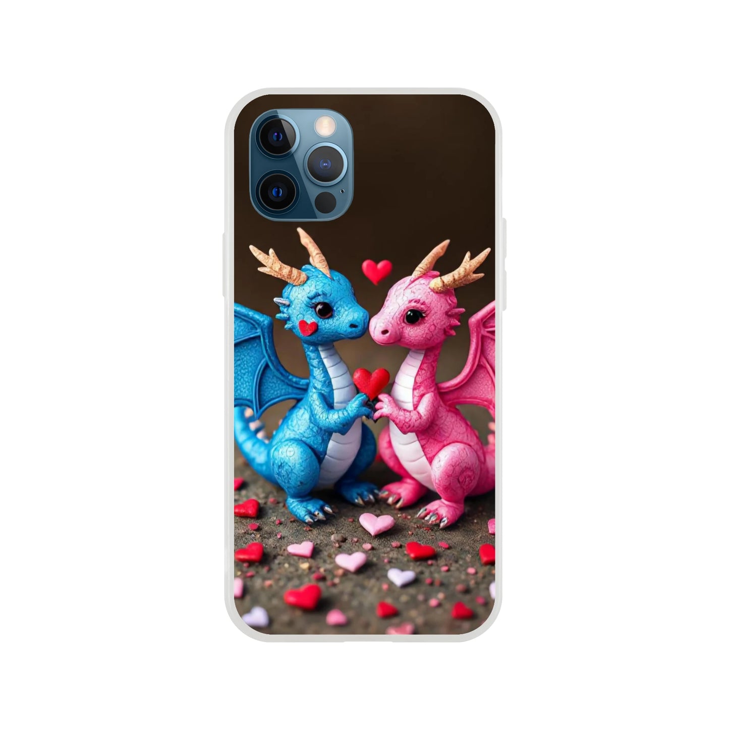 Love Dragons iPhone Flexi Case – Durable & Transparent Design iPhone 12 Pro