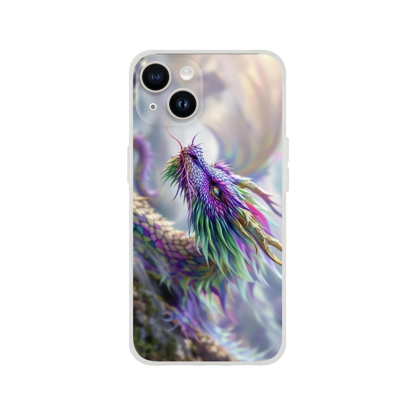 Majestic Purple and Green Dragon - iPhone Flexi Case iPhone 14