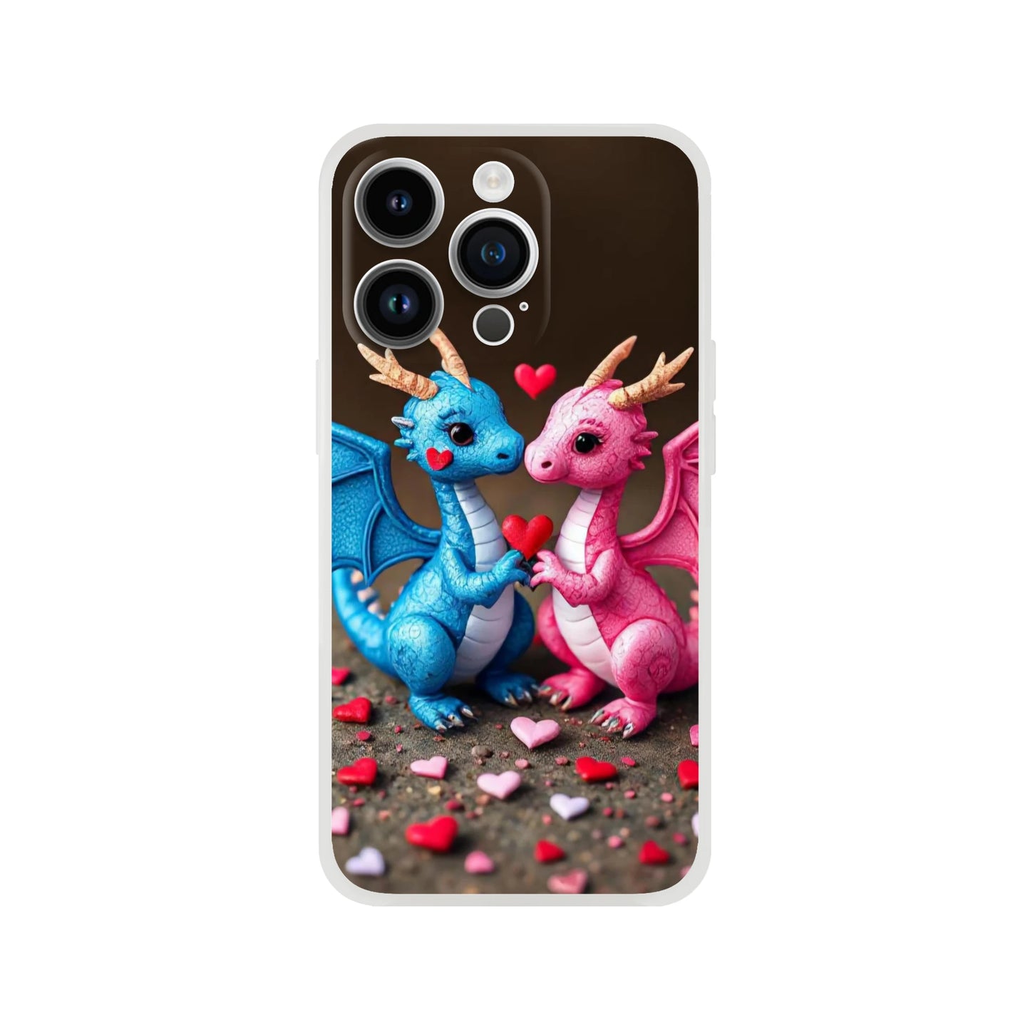 Love Dragons iPhone Flexi Case – Durable & Transparent Design iPhone 14 Pro