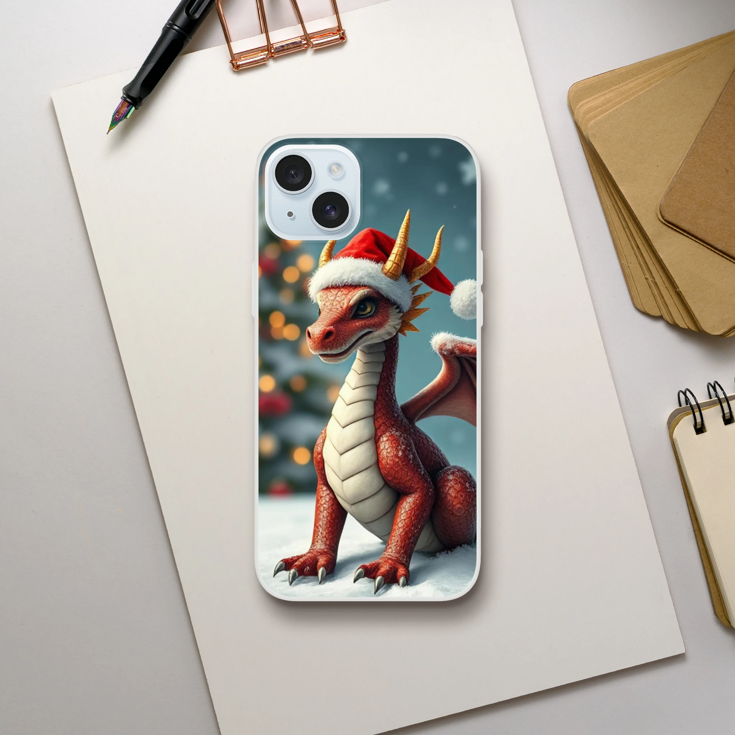 Christmas Dragon iPhone Flexi Case – Durable and Stylish Protection