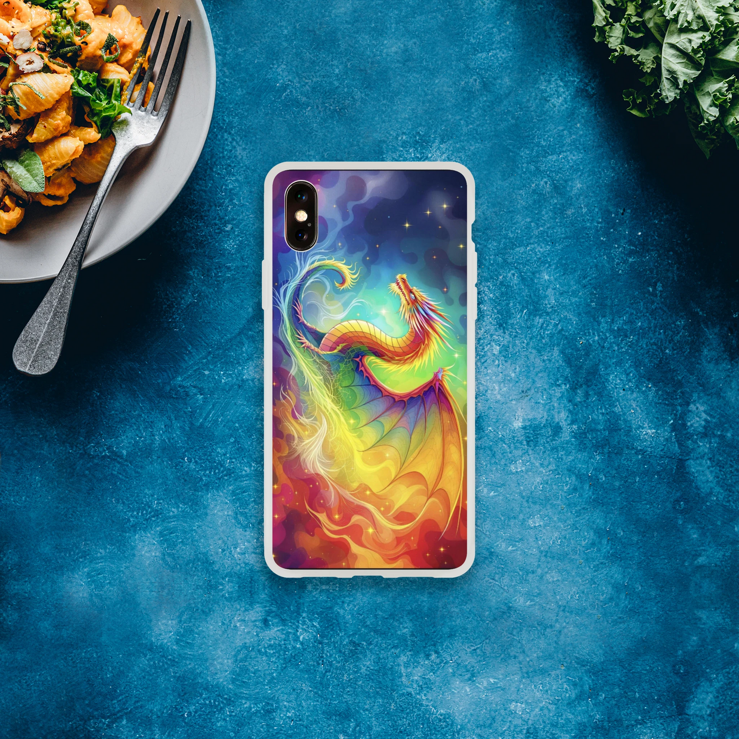 Vibrant Dragon iPhone Case – Rainbow Colors Flexi Case for Maximum Protection iPhone X