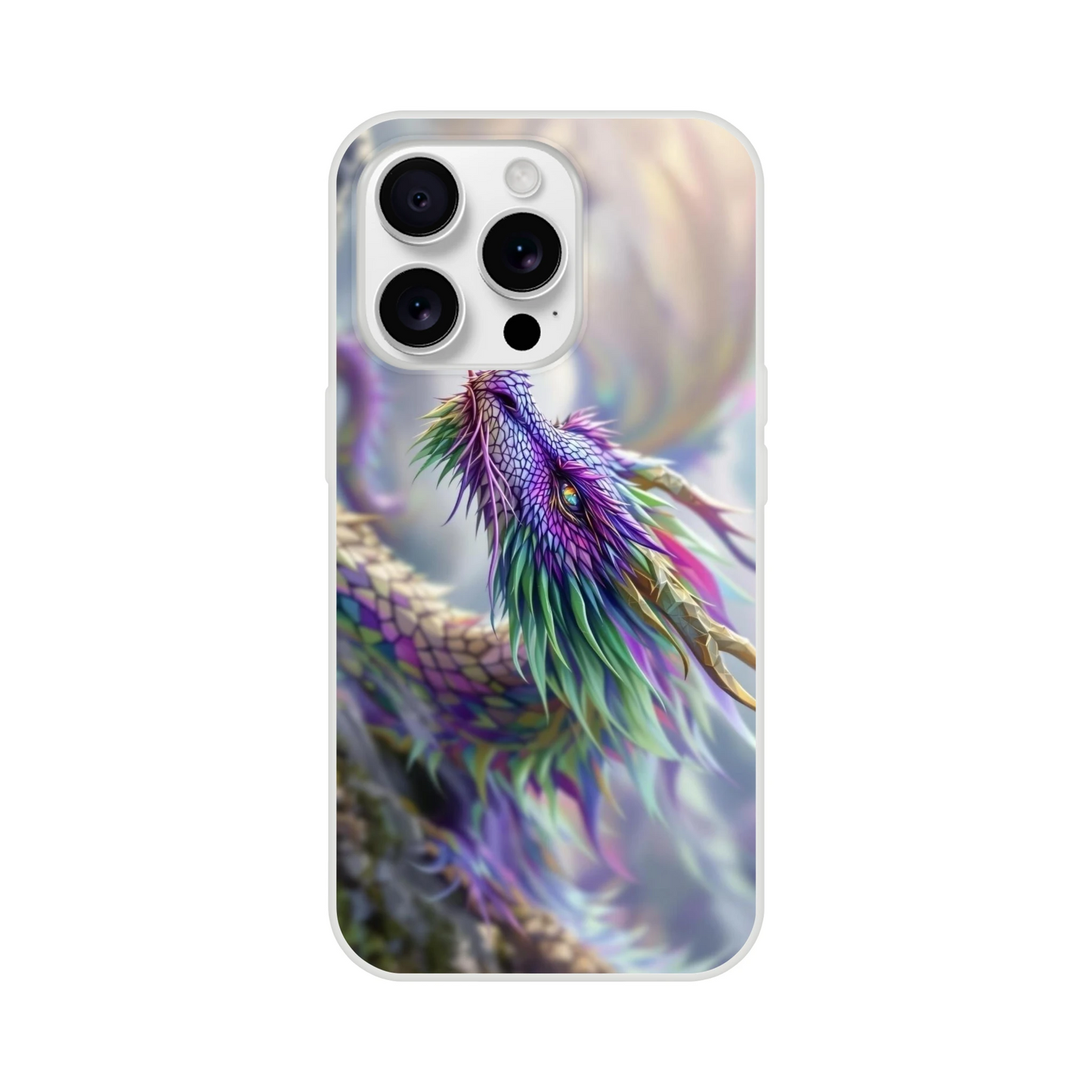 Majestic Purple and Green Dragon - iPhone Flexi Case iPhone 16 Pro