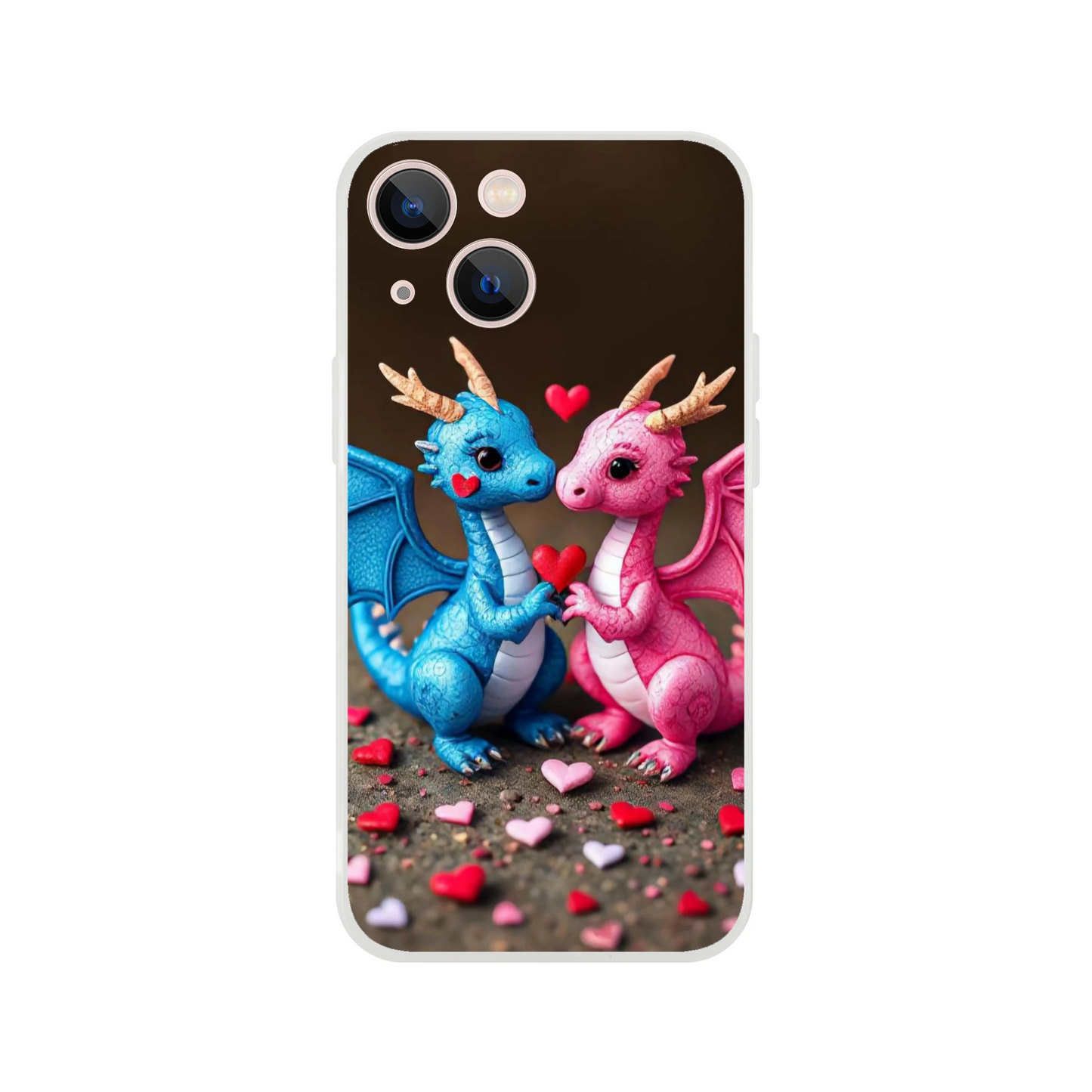 Love Dragons iPhone Flexi Case – Durable & Transparent Design iPhone 13 Mini