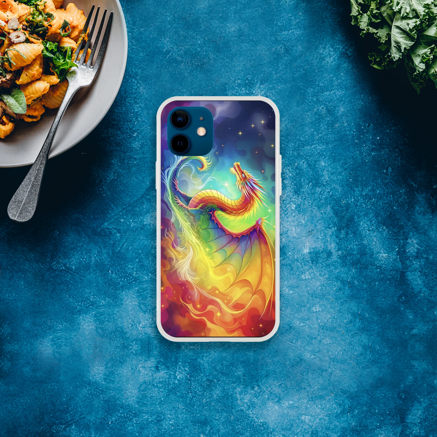 Vibrant Dragon iPhone Case – Rainbow Colors Flexi Case for Maximum Protection iPhone 12
