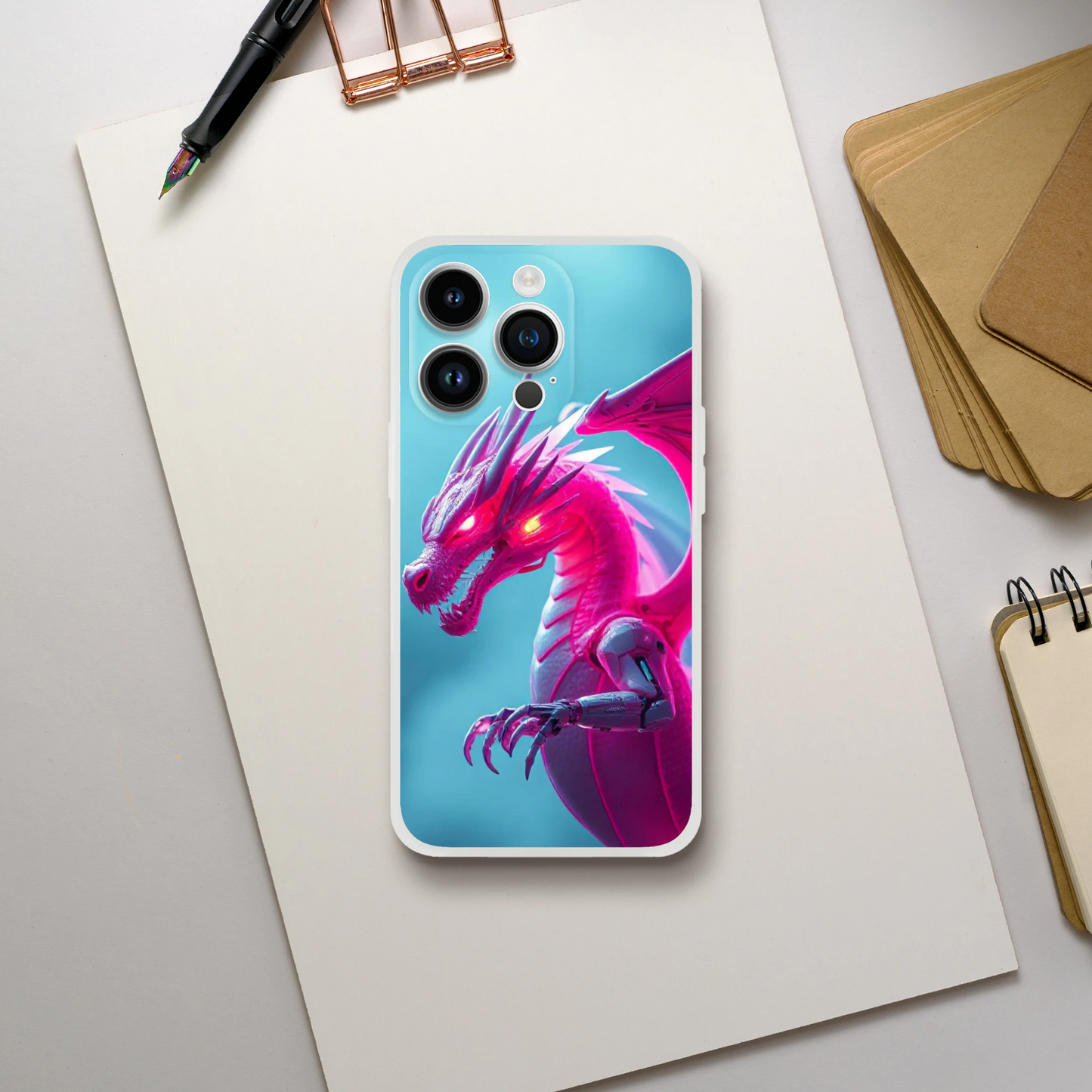 Pink Dragon iPhone Flexi Case – Durable & Stylish Design iPhone 14 Pro