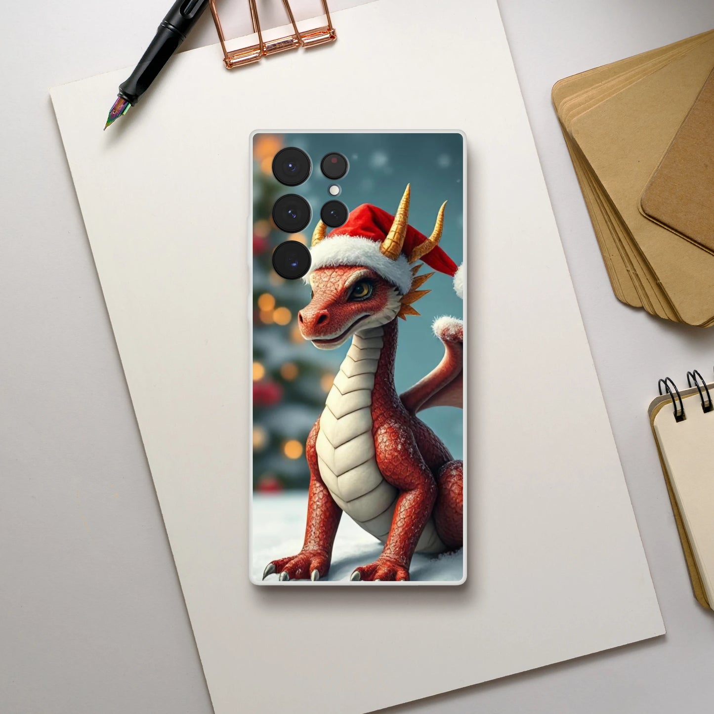 Christmas Dragon Flexi Phone Case – Durable Android Protection with Holiday Design Galaxy S22 Ultra