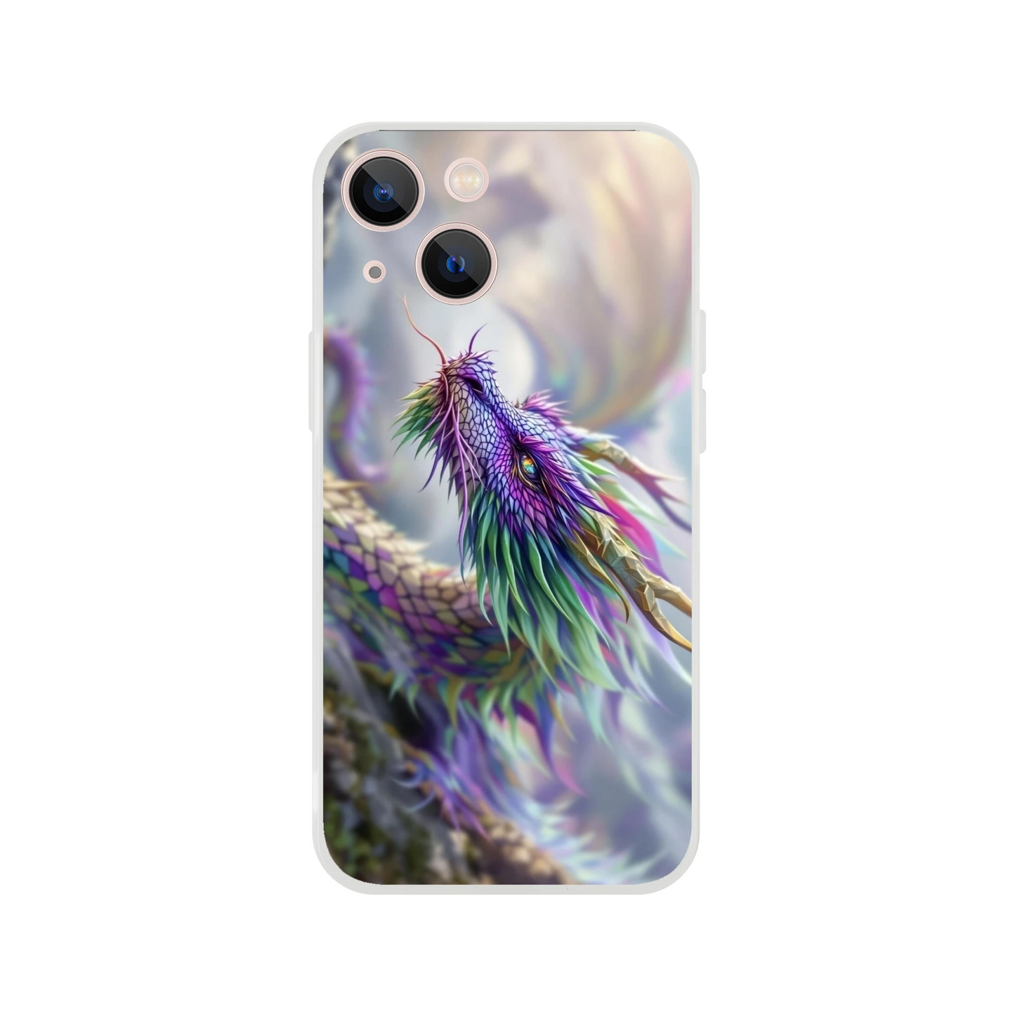 Majestic Purple and Green Dragon - iPhone Flexi Case iPhone 13 Mini