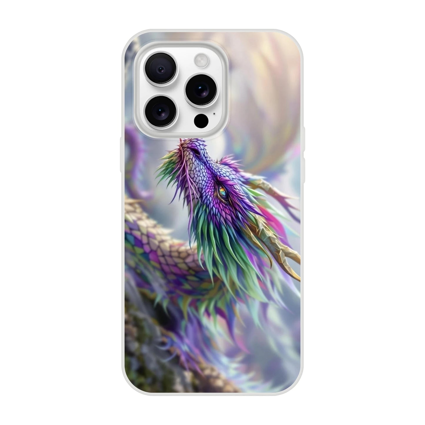 Majestic Purple and Green Dragon - iPhone Flexi Case iPhone 16 Pro Max