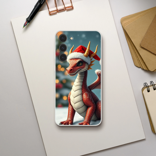 Christmas Dragon Flexi Phone Case – Durable Android Protection with Holiday Design Galaxy S23 Plus