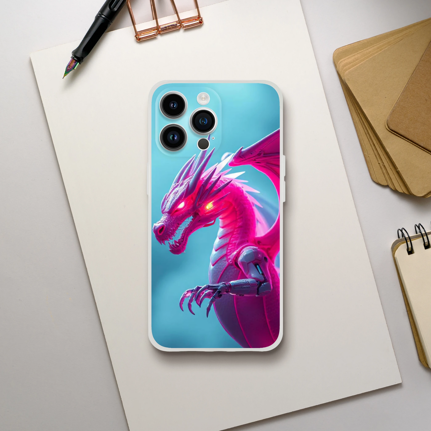 Pink Dragon iPhone Flexi Case – Durable & Stylish Design iPhone 14 Pro Max