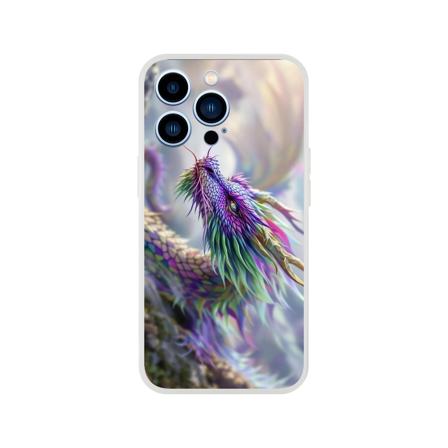 Majestic Purple and Green Dragon - iPhone Flexi Case iPhone 13 Pro