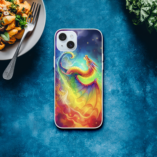Vibrant Dragon iPhone Case – Rainbow Colors Flexi Case for Maximum Protection - Purple dragon