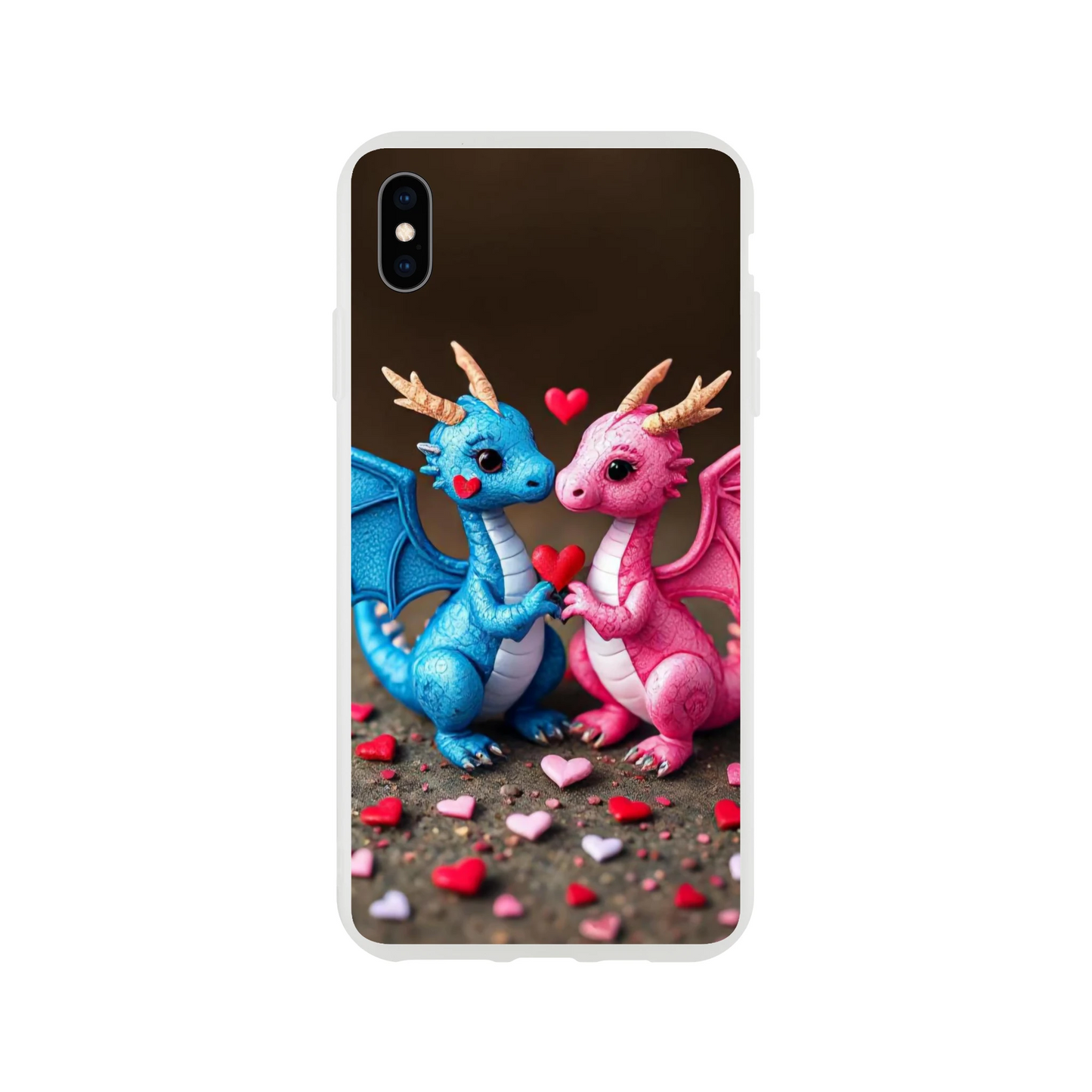 Love Dragons iPhone Flexi Case – Durable & Transparent Design iPhone XS Max