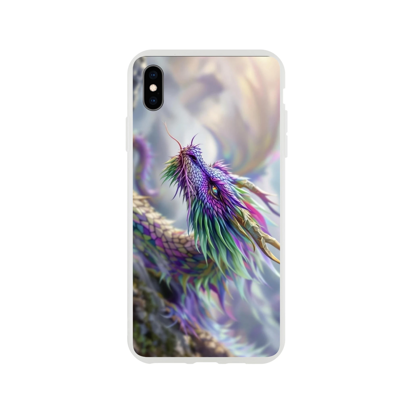 Majestic Purple and Green Dragon - iPhone Flexi Case iPhone XS Max