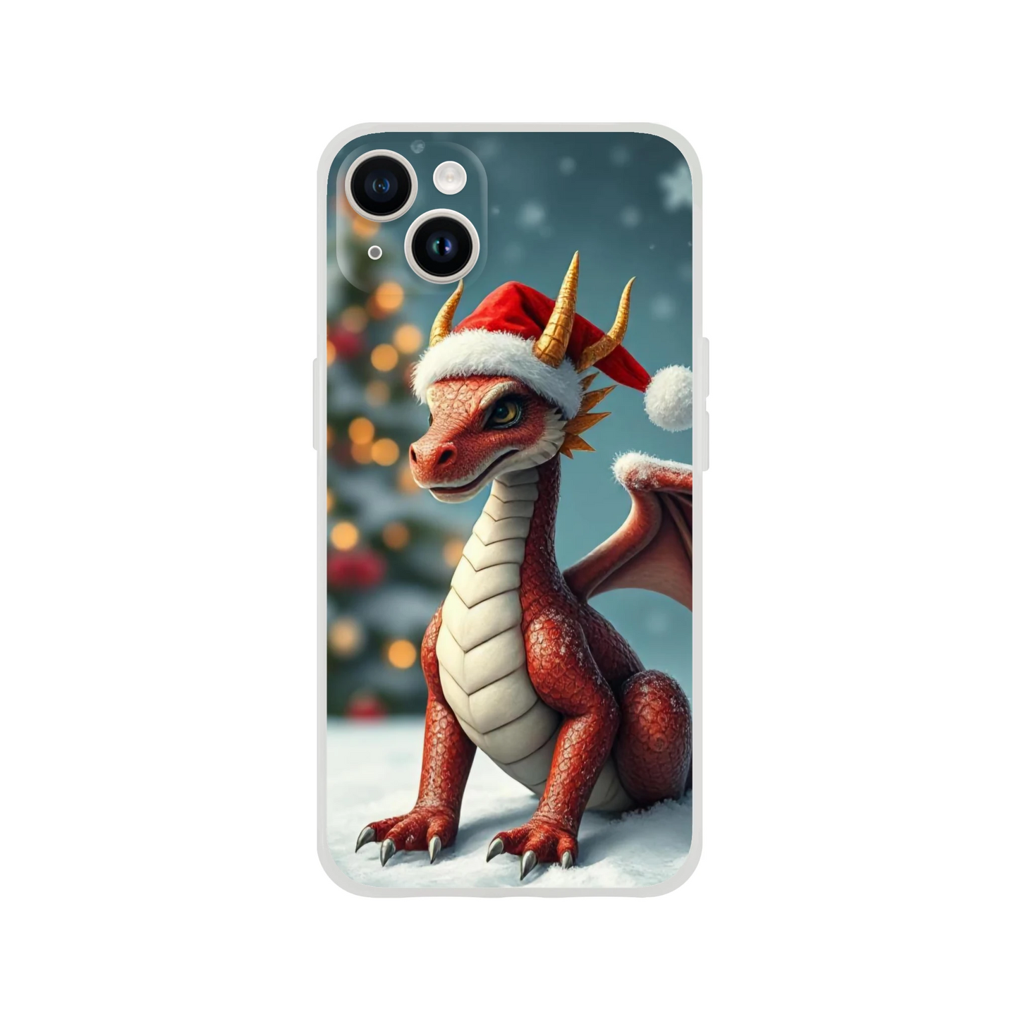 Christmas Dragon iPhone Flexi Case – Durable and Stylish Protection iPhone 14 Plus