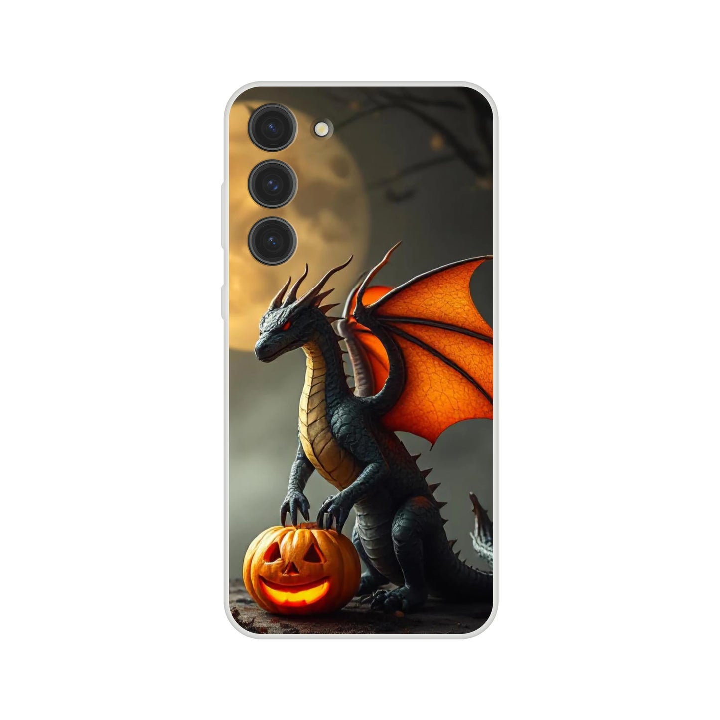 Halloween Inspired Dragon Phone Case for Android - Flexible Transparent Design