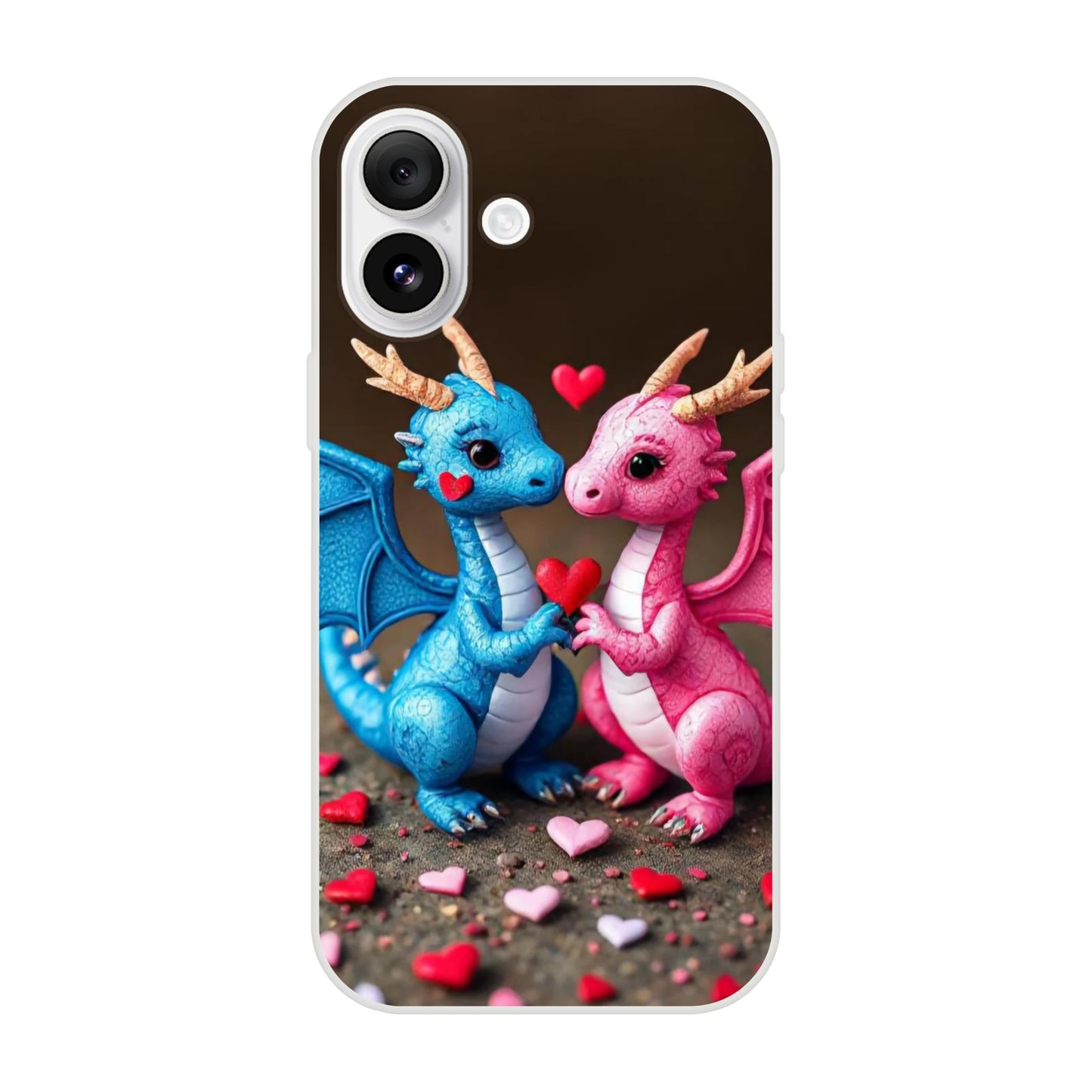 Love Dragons iPhone Flexi Case – Durable & Transparent Design iPhone 16 Plus