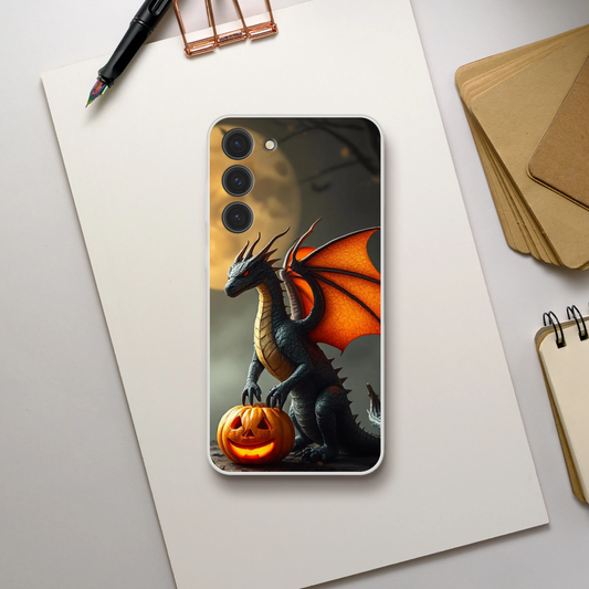Halloween Inspired Dragon Phone Case for Android - Flexible Transparent Design Galaxy S23 Plus