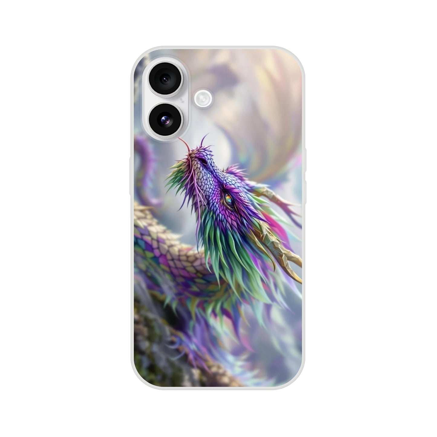 Majestic Purple and Green Dragon - iPhone Flexi Case iPhone 16