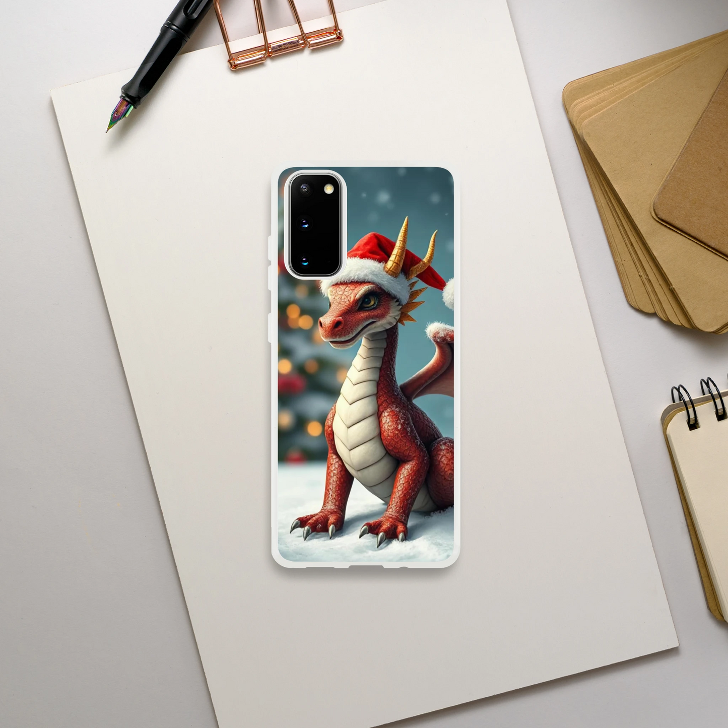Christmas Dragon Flexi Phone Case – Durable Android Protection with Holiday Design Galaxy S20 Plus