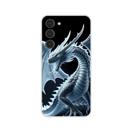 Fierce Dragon Samsung Flexi Case – Transparent & Durable Phone Case - Purple dragon