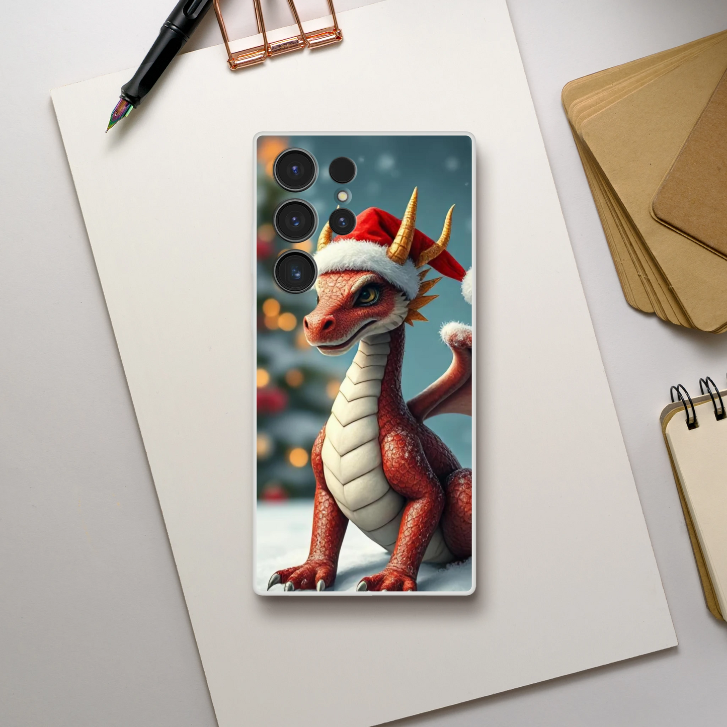 Christmas Dragon Flexi Phone Case – Durable Android Protection with Holiday Design Galaxy S23 Ultra