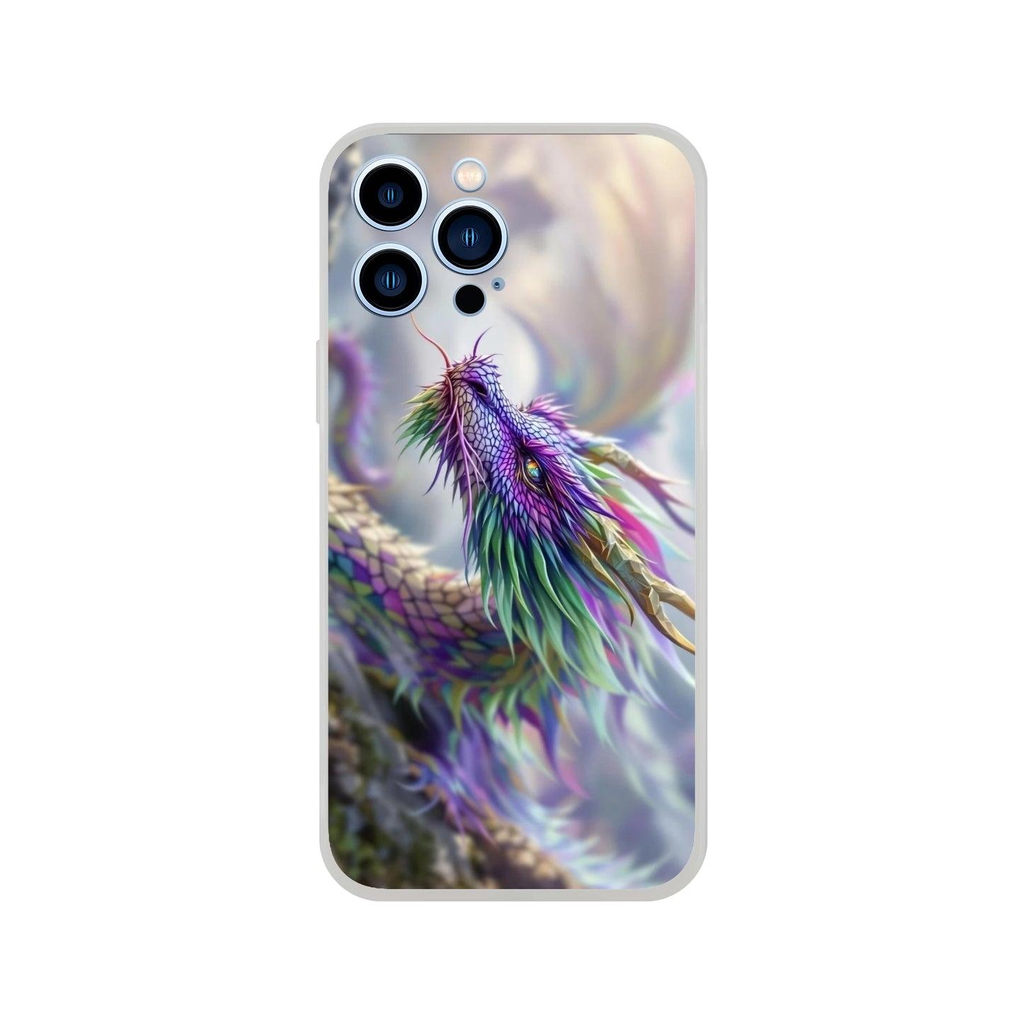Majestic Purple and Green Dragon - iPhone Flexi Case iPhone 13 Pro Max