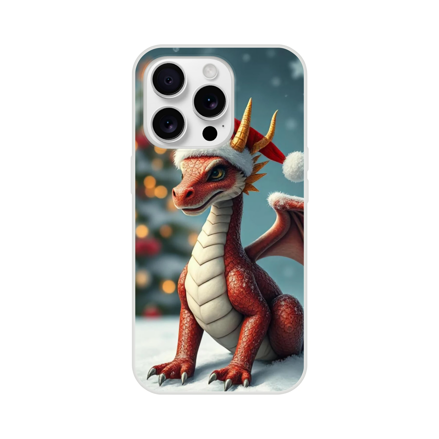 Christmas Dragon iPhone Flexi Case – Durable and Stylish Protection iPhone 16 Pro