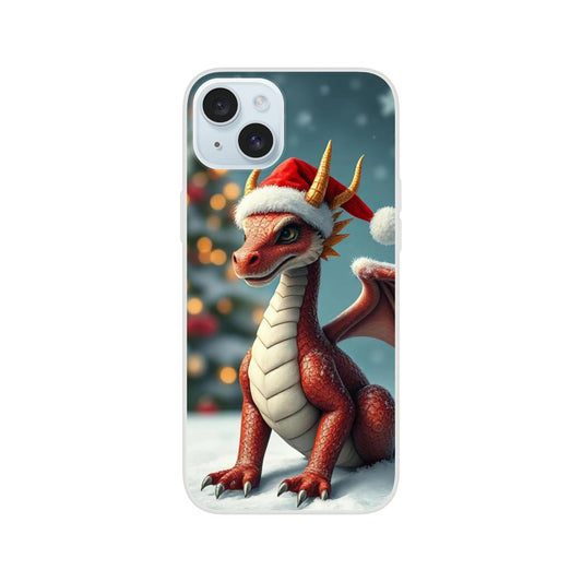 Christmas Dragon iPhone Flexi Case – Durable and Stylish Protection iPhone 15 Plus