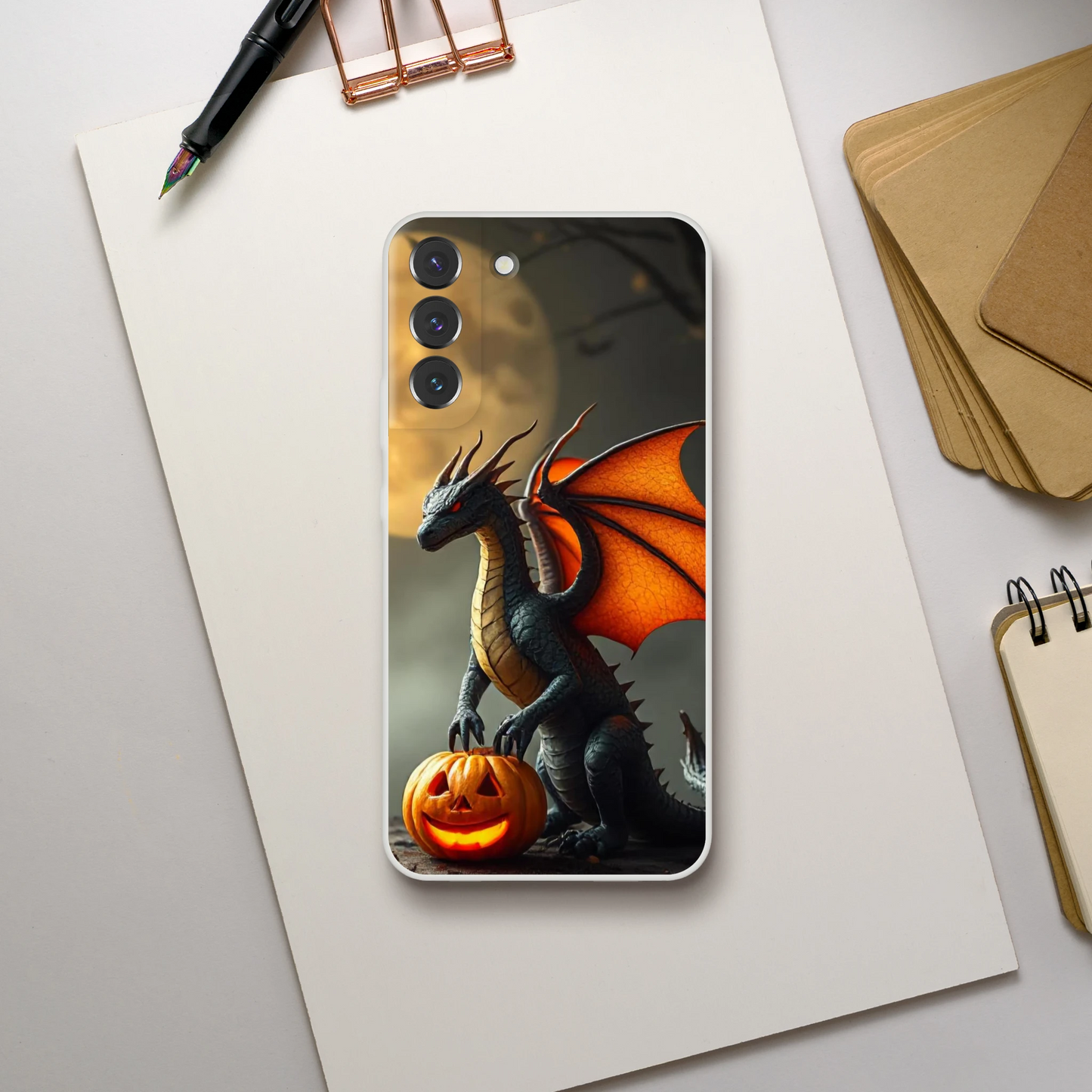 Halloween Inspired Dragon Phone Case for Android - Flexible Transparent Design Galaxy S22 Plus